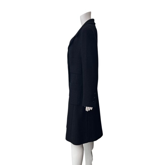 CHANEL 2001 Black Double Breasted Pea Coat Midi Jacket size IT 42/6 - Picture 8 of 12